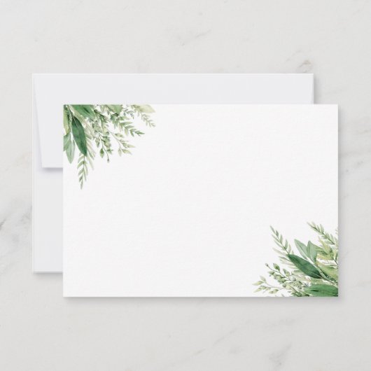 Minimalistisch Boho Greenery Wedding RSVP Karte (Rückseite)
