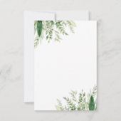 Minimalistisch Boho Greenery Wedding RSVP Karte (Rückseite)
