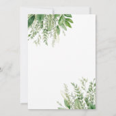 Minimalistisch Boho Greenery Wedding Save The Date (Rückseite)