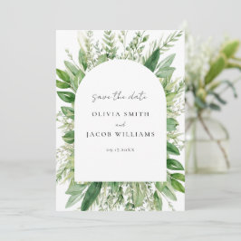 Minimalistisch Boho Greenery Wedding Save The Date