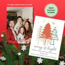 Minimalistisch Boho Hand gezeichnete Weihnachtsbau