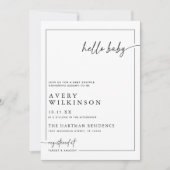 Minimalistisch Boho Hello Baby Foto Babydusche Einladung (Vorderseite)