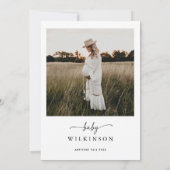 Minimalistisch Boho Hello Baby Foto Babydusche Einladung (Rückseite)