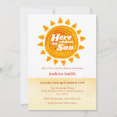 Minimalistisch Boho kommt hier die Son Baby Dusche Einladung (Vorderseite)