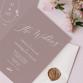 Minimalistisch Boho Lavender Script Wedding Einladung