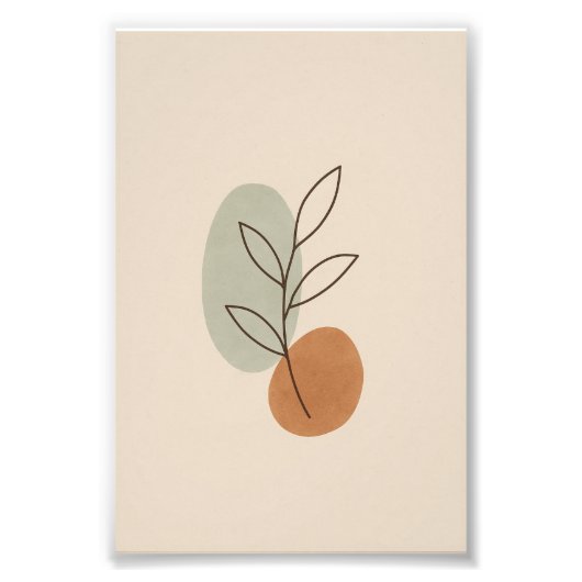 Minimalistisch Boho Leaf Poster (Vorne)