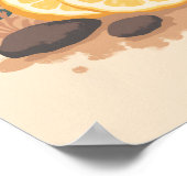 Minimalistisch Boho Lemon Scheiben Abstrakte Küche Poster (Ecke)