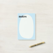 Minimalistisch Boho Light Blue Bold Post-it Klebezettel (Auf Schreibtisch)