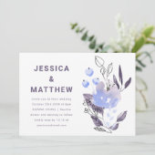 Minimalistisch Boho Lila Floral Simple Wedding Einladung (Stehend Vorderseite)