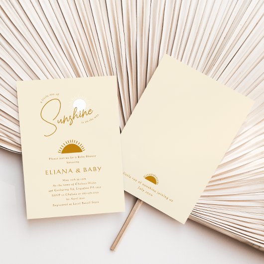 Minimalistisch Boho Little Ray of Sunshine Baby Sh Einladung