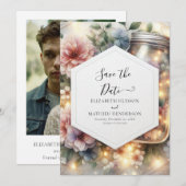 Minimalistisch Boho Mason Jar Wedding Save The Date (Vorne/Hinten)