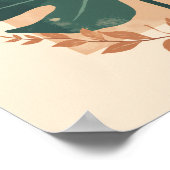 Minimalistisch Boho Monstera Leaf Wall Art Poster (Ecke)