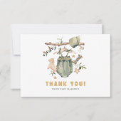 Minimalistisch Boho New Baby Shower Girl Clothesli Dankeskarte (Vorderseite)