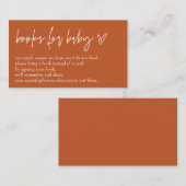 Minimalistisch Boho Orange Hello Baby Books for Ba Begleitkarte (Vorne/Hinten)