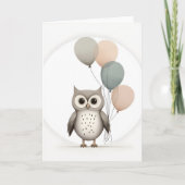 Minimalistisch Boho Owl mit Blankgrüße Karte (Vorderseite)