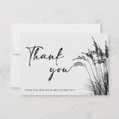 Minimalistisch Boho Pampas Grass Black & White Karte (Vorderseite)