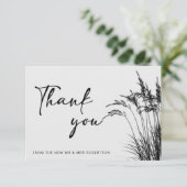 Minimalistisch Boho Pampas Grass Black & White Karte (Stehend Vorderseite)