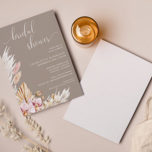 Minimalistisch Boho Pampas Grass   BRAUTPARTY Einladung