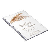 Minimalistisch Boho Pampas Grass Brautparty Guest Notizblock (Rechte Seite)