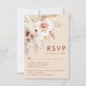 Minimalistisch Boho Pampas Grass RSVP-Karte RSVP Karte (Vorderseite)