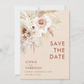 Minimalistisch Boho Pampas Grass Save the Date Einladung (Vorderseite)