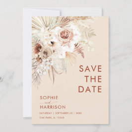 Minimalistisch Boho Pampas Grass Save the Date Einladung