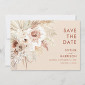 Minimalistisch Boho Pampas Grass Save the Date Einladung (Vorderseite)