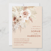 Minimalistisch Boho Pampas Grass Wedding Einladung (Vorderseite)