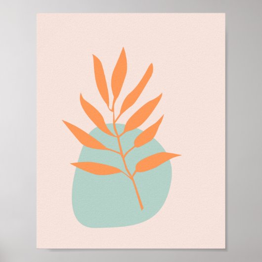Minimalistisch Boho Pastel Floral Abstrakt Art Poster (Vorne)