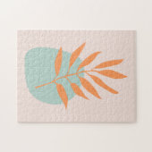 Minimalistisch Boho Pastel Floral Abstrakt Art Puzzle (Horizontal)