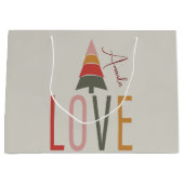 Minimalistisch Boho Personalisiert mit Namen Weihn Große Geschenktüte (Vorderseite)