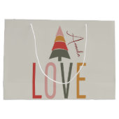 Minimalistisch Boho Personalisiert mit Namen Weihn Große Geschenktüte (Rückseite)