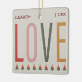 Minimalistisch Boho Personalisiert mit Namen Weihn Keramikornament (Links)