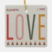 Minimalistisch Boho Personalisiert mit Namen Weihn Keramikornament (Vorderseite)