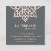 Minimalistisch Boho Pink Gray Mandala Yoga Spiritu Quadratische Visitenkarte (Rückseite)