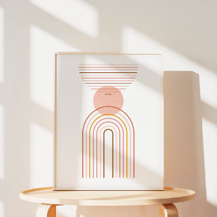 Minimalistisch Boho Rainbow Abstrakt Art Poster