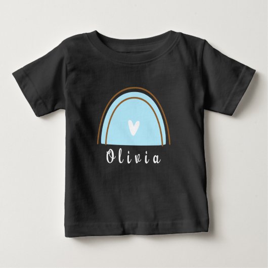 Minimalistisch Boho Rainbow mit Personalisiertem N Baby T-shirt (Vorderseite)