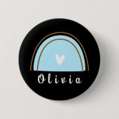 Minimalistisch Boho Rainbow mit Personalisiertem N Button (Vorderseite)