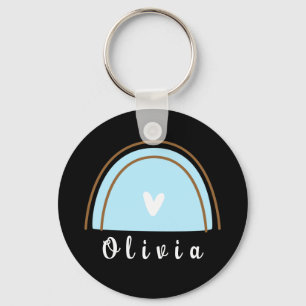 Minimalistisch Boho Rainbow mit Personalisiertem N Schlüsselanhänger