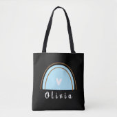 Minimalistisch Boho Rainbow mit Personalisiertem N Tasche (Vorderseite)