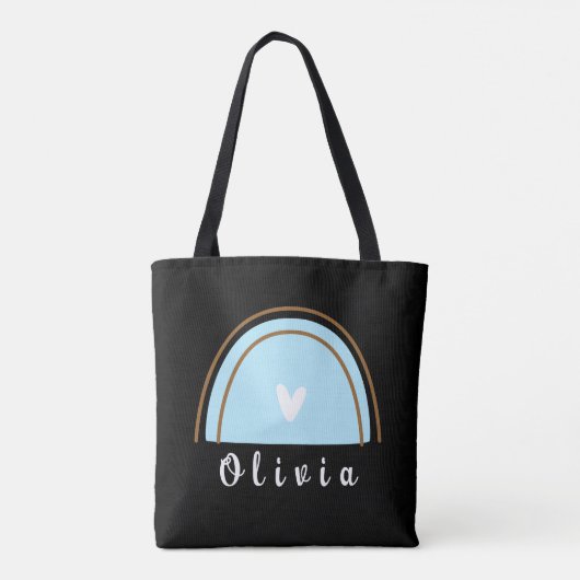 Minimalistisch Boho Rainbow mit Personalisiertem N Tasche (Rückseite)