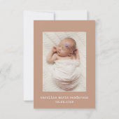 Minimalistisch Boho Rainbow New Baby Foto Vielen D Dankeskarte (Rückseite)