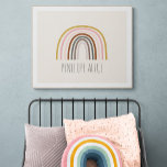 Minimalistisch Boho Rainbow Zeichne Personalisiert Poster<br><div class="desc">Dieses stilvolle Wandkunstposter mit minimalistischem Boho-Regenbogen in Senf,  Rosa und aquamarin. Personalisieren Sie es mit Ihrem Namen. Tolle Geschenkidee.</div>