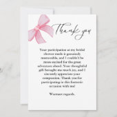 Minimalistisch Boho rosa Bogen Wedding Danke Karte (Vorderseite)