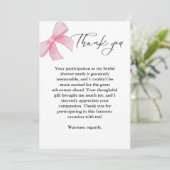 Minimalistisch Boho rosa Bogen Wedding Danke Karte (Stehend Vorderseite)