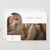 Minimalistisch Boho Rustic Stilvolle 2-Foto Hochze Einladung (Vorderseite)