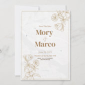 Minimalistisch Boho Rustikales Pampasgras Save the Date (Vorderseite)