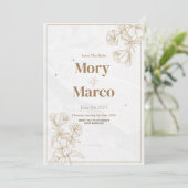Minimalistisch Boho Rustikales Pampasgras Save the Date (Stehend Vorderseite)