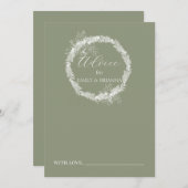 Minimalistisch Boho Sage Green Hochzeit Hinweiskarte (Vorne/Hinten)