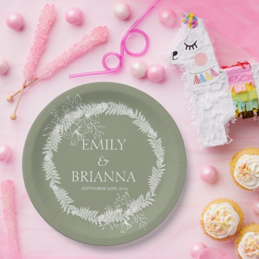 Minimalistisch Boho Sage Green Name Teller (Party)